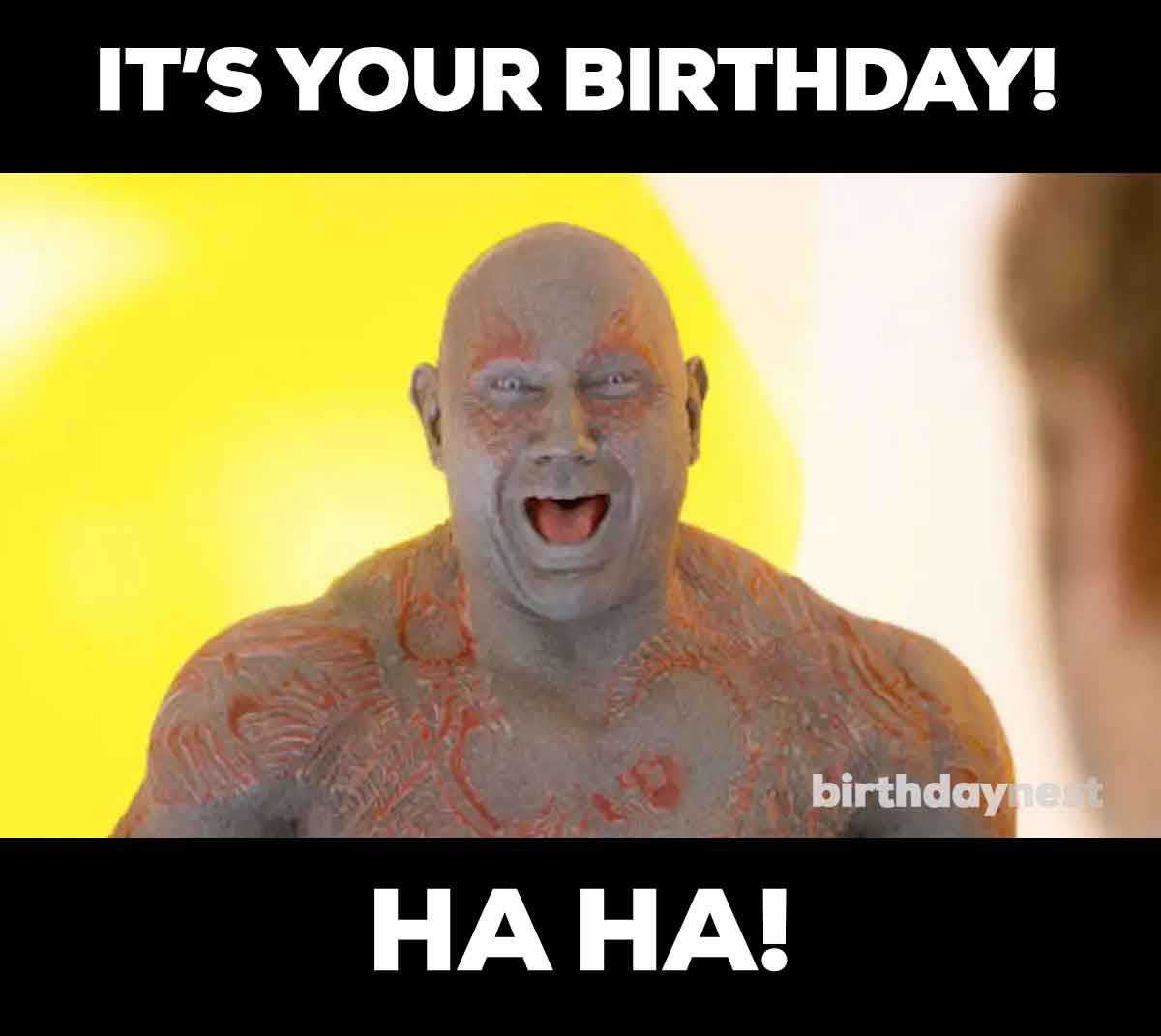 Guardians of the Galaxy birthday meme Drax